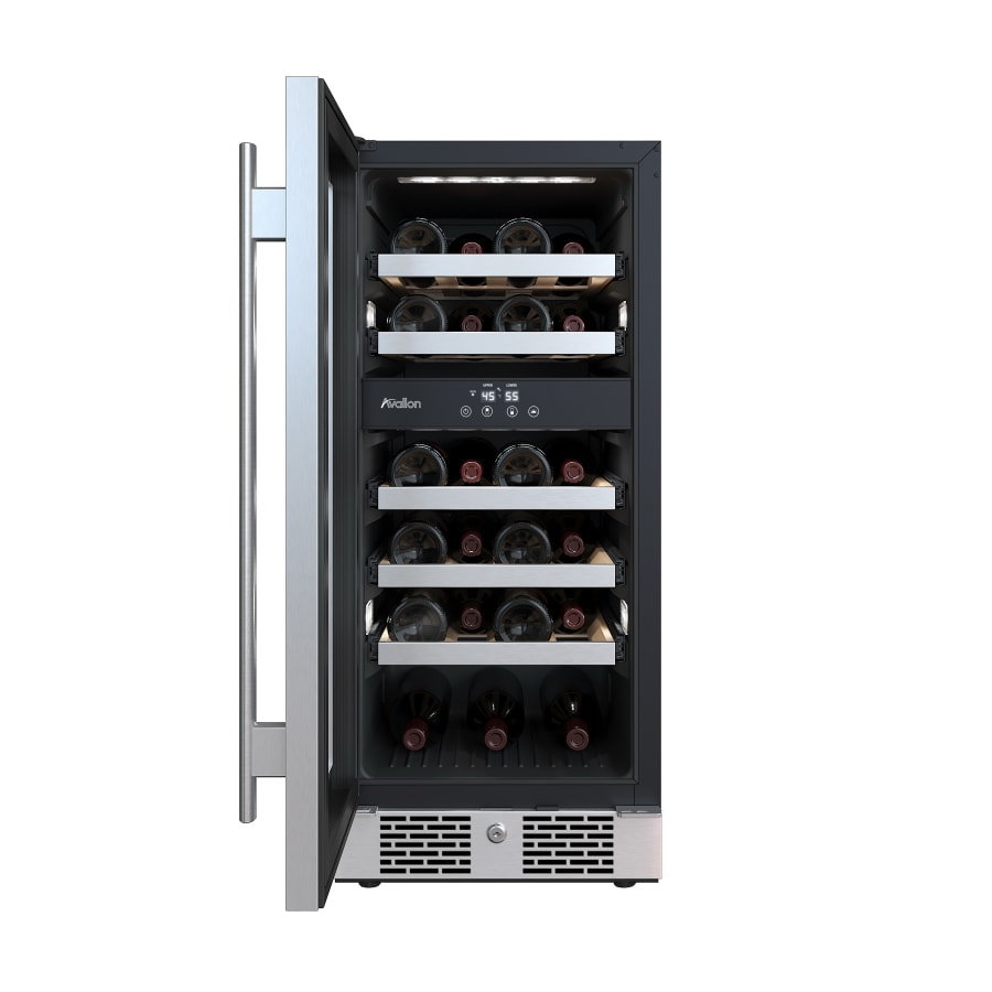 Avallon 15 Inch Wide 23 Bottle Capacity Dual Zone Wine Cooler with Left Swing Door - AWC152DZLH