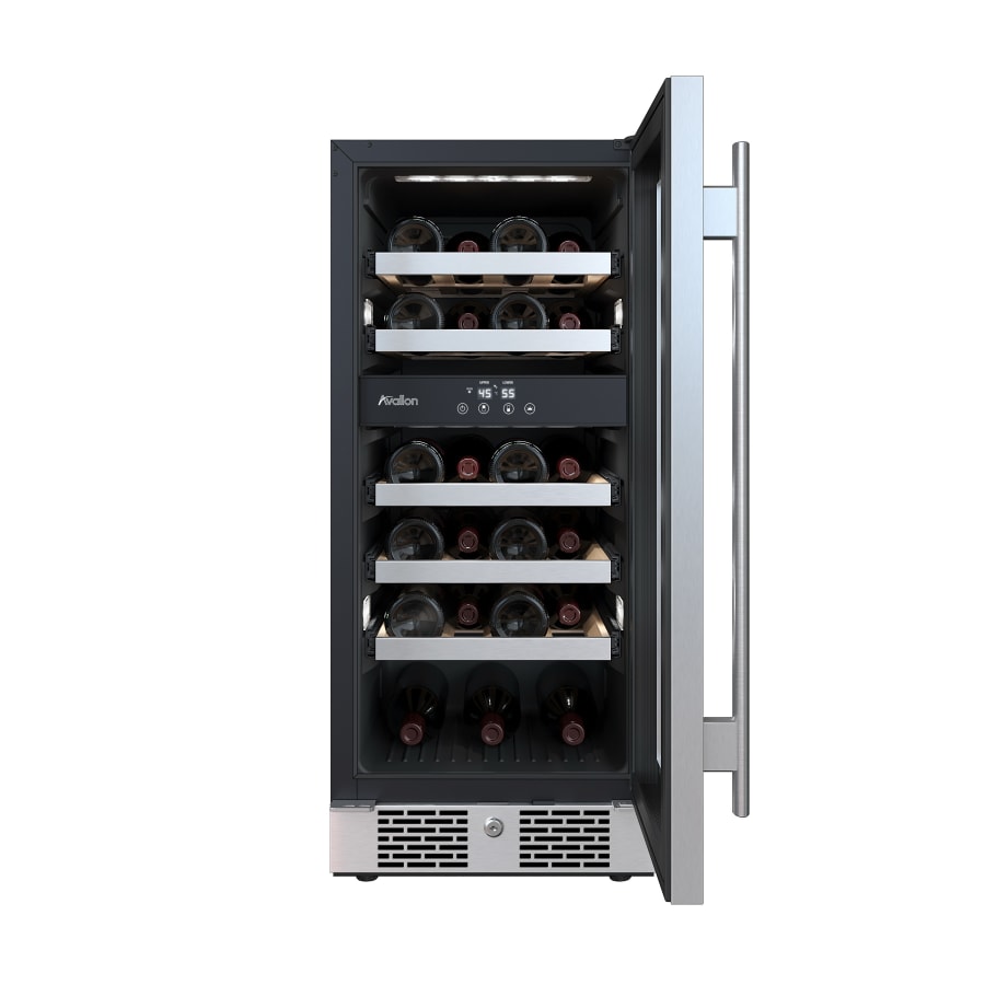 Avallon 15 Inch Wide 23 Bottle Capacity Dual Zone Wine Cooler with Right Swing Door Model - AWC152DZRH