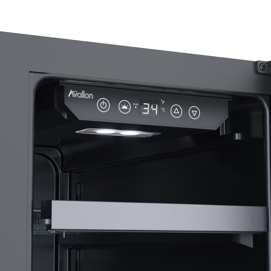 Avallon 24 Inch Wide 45 Bottle Capacity Dual Zone Wine Cooler with Left Swing Door - AWC242DZLH