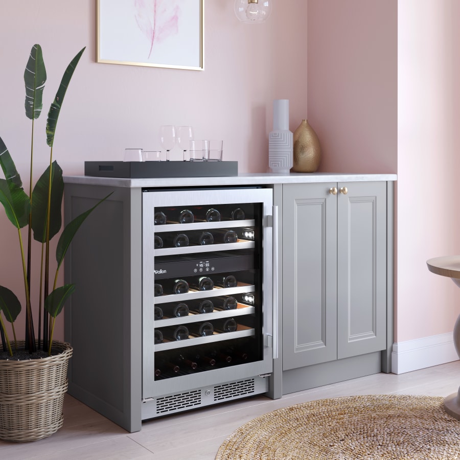 Avallon 24 Inch Wide 45 Bottle Capacity Dual Zone Wine Cooler with Left Swing Door - AWC242DZLH