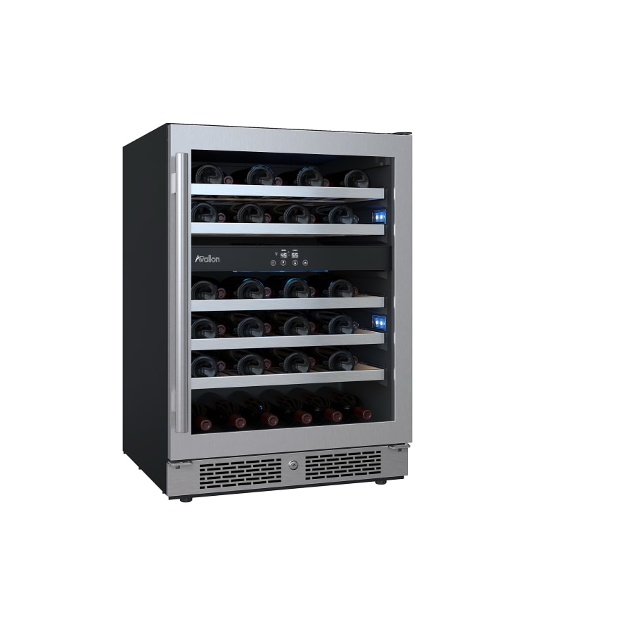Avallon 24 Inch Wide 46 Bottle Capacity Dual Zone Wine Cooler with Right Swing Door - AWC242DZRH