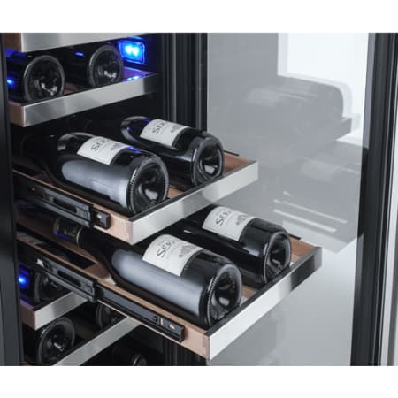 Avallon 15 Inch Wide 23 Bottle Capacity Dual Zone Wine Cooler with Left Swing Door - AWC151DBLSS