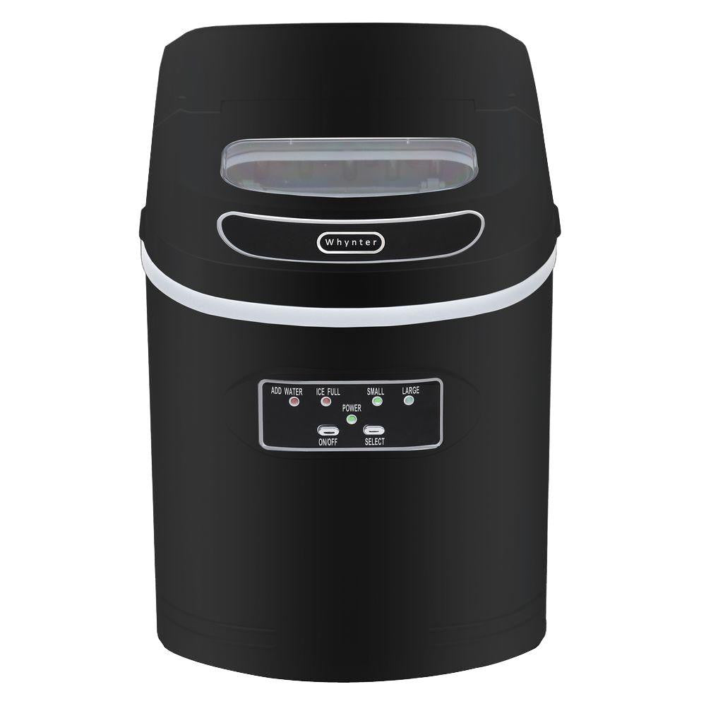 Whynter Compact Portable Ice Maker 27 lb capacity – Metallic Black IMC-270MB - Wine Cooler City