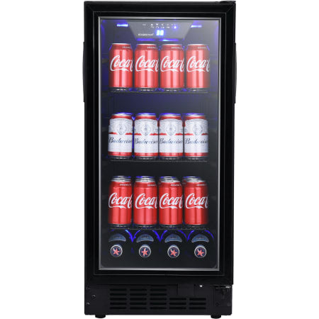 EdgeStar 15 Inch Wide 80 Can Built-In Beverage Center with Slim Design - BBR901BL - Wine Cooler City