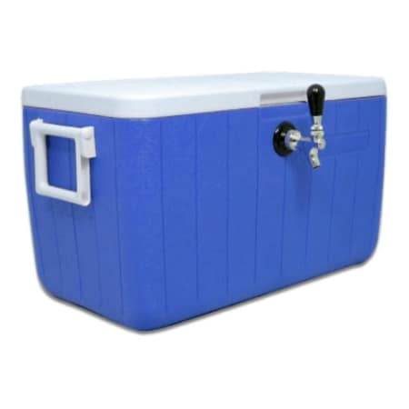 UBC Single Faucet 48 Qt Jockey Box 3/8 -1/4 O.D. 120 Foot Coil Blue - Wine Cooler City