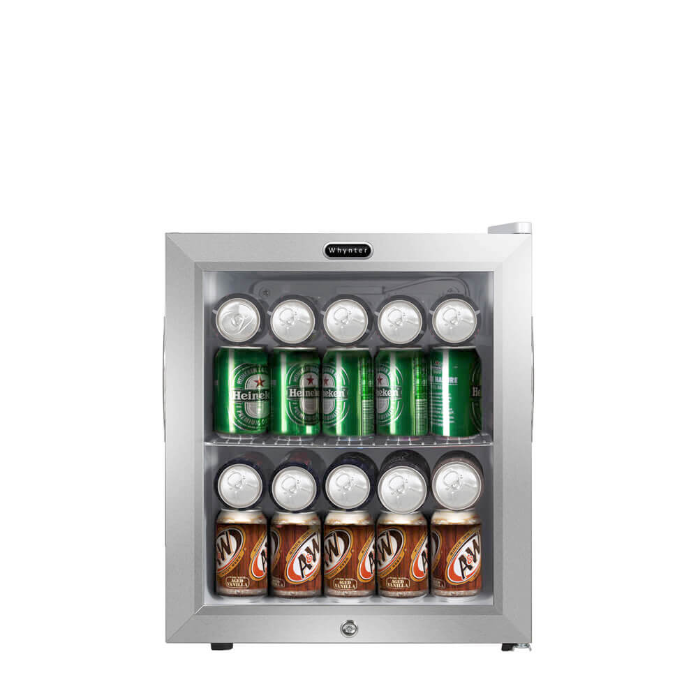 Whynter 62-Can Beverage Refrigerator With Lock Silver BR-062WS - Best Buy