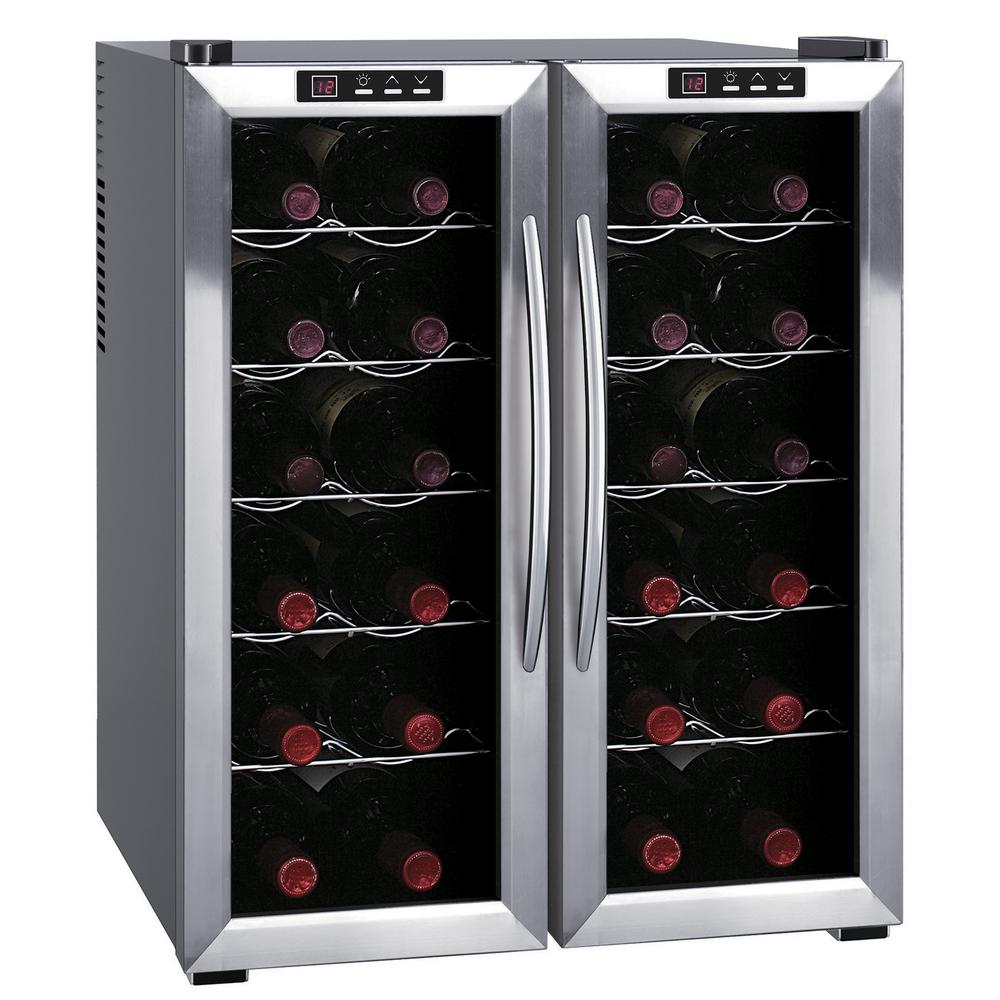 SPT 24-bottle Double-Door Dual-Zone Thermo-Electric Wine Cooler with Heating - WC-2461H - Wine Cooler City