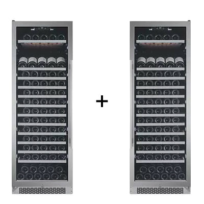 Avallon 151 Bottle + 151 Bottle Side-by-Side Wine Cooler - AWC241TSZRH - Wine Cooler City