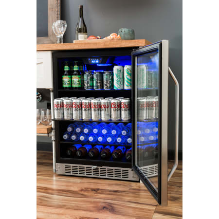 EdgeStar 24 Inch Wide 142 Can Built-In Beverage Cooler with Tinted Door and LED Lighting - CBR1502SG - Wine Cooler City