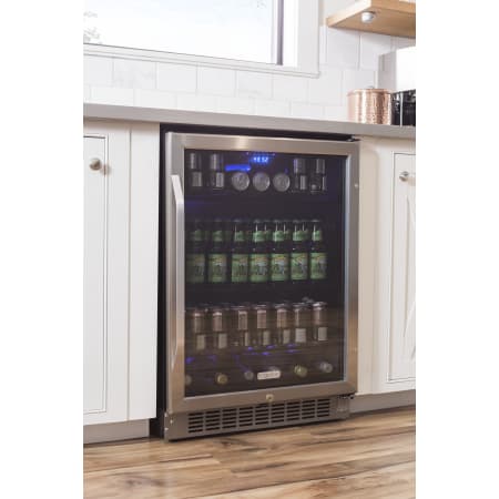 EdgeStar 24 Inch Wide 142 Can Built-In Beverage Cooler with Tinted Door and LED Lighting - CBR1502SG - Wine Cooler City