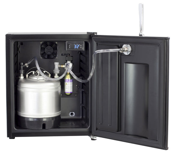 Kegco 17" Wide Cold Brew Coffee Single Tap Black Mini Kegerator Model: HK-46-CB