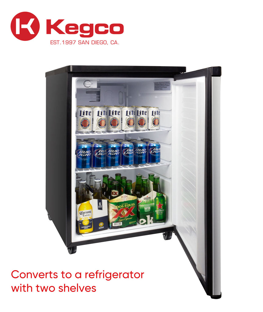 Kegco 20" Wide Kombucha Single Tap Stainless Steel Kegerator - KOM19S-1NK - Wine Cooler City