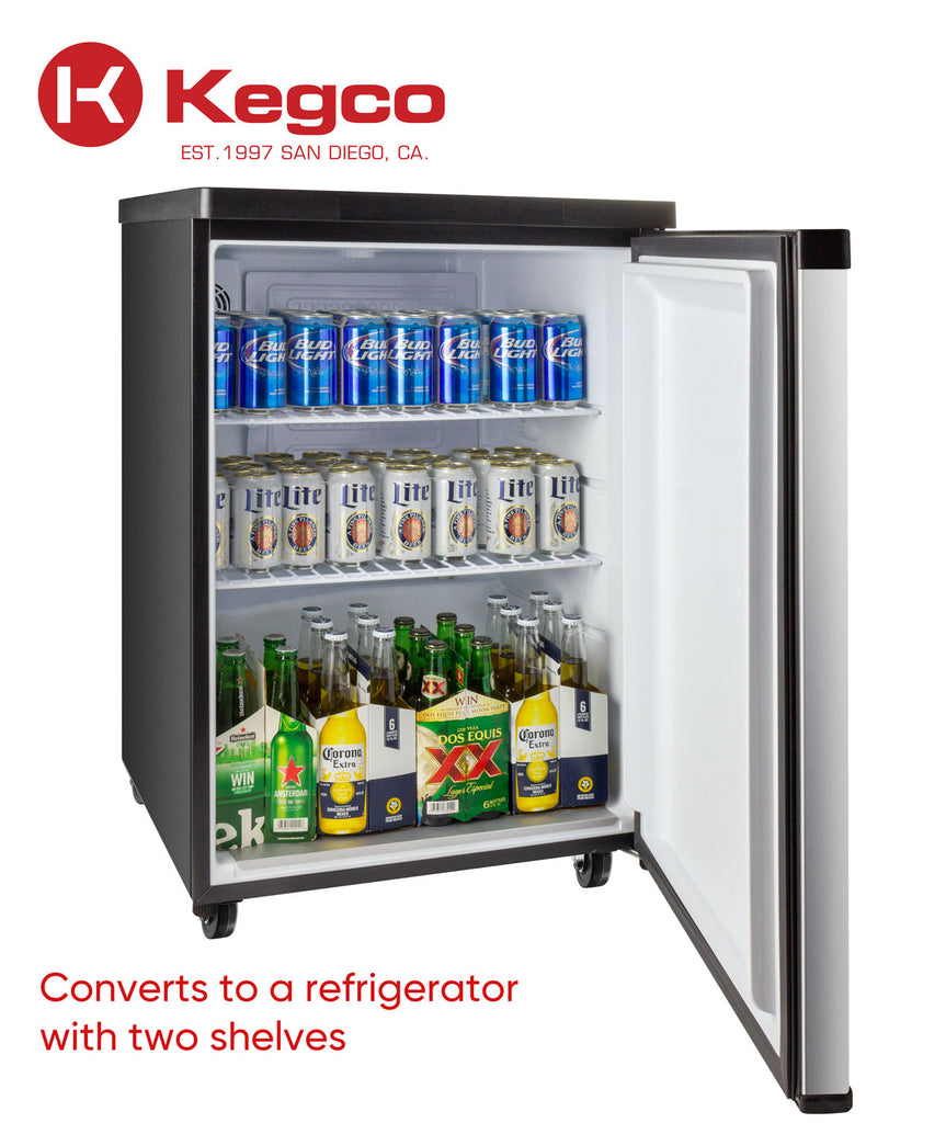 Kegco 24" Wide Kombucha Single Tap Stainless Steel Kegerator - KOM30S-1NK - Wine Cooler City