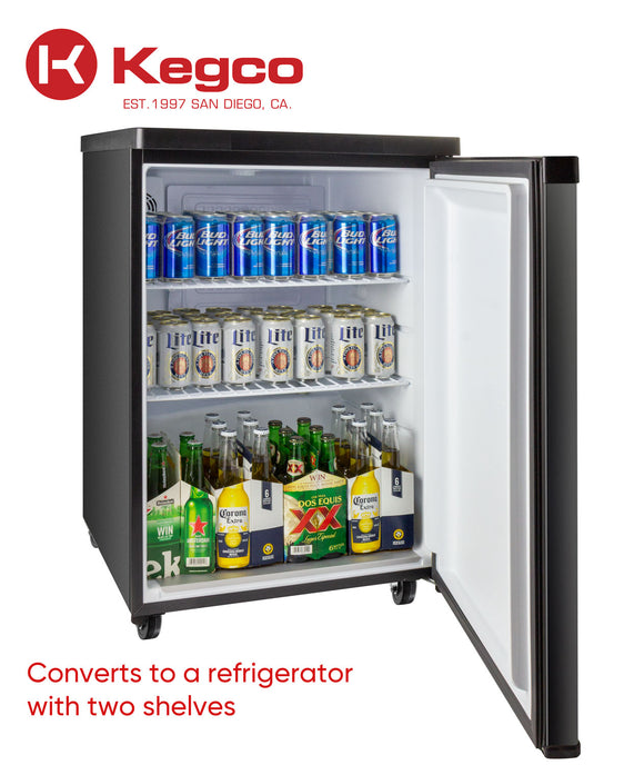 Kegco 24" Wide Dual Tap Black Stainless Steel Digital Kegerator - K309X-2NK