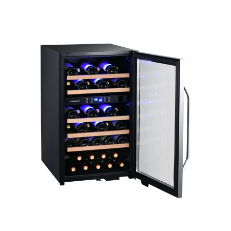 EdgeStar 19 Inch Wide 38 Bottle Capacity Free Standing Wine Cooler with Dual Zones, LED Lighting and Reversible Door - CWF380DZ - Wine Cooler City