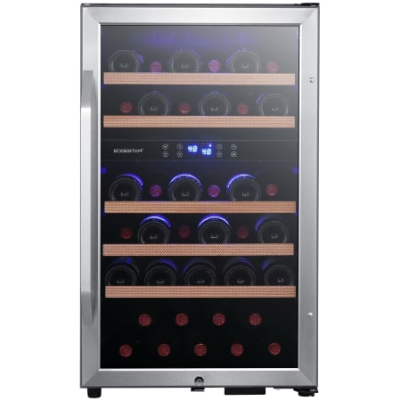 EdgeStar 19 Inch Wide 38 Bottle Capacity Free Standing Wine Cooler with Dual Zones, LED Lighting and Reversible Door - CWF380DZ - Wine Cooler City