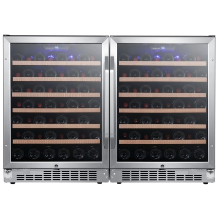 EdgeStar 47 Inch Wide 106 Bottle Built-In Side-by-Side Wine Cooler with LED Lighting - CWR532SZDUAL