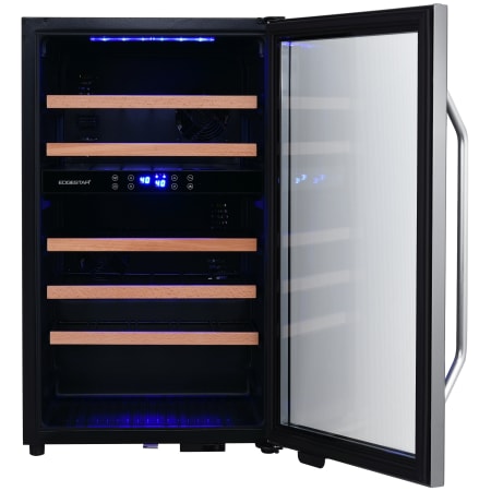 EdgeStar 19 Inch Wide 38 Bottle Capacity Free Standing Wine Cooler with Dual Zones, LED Lighting and Reversible Door - CWF380DZ - Wine Cooler City