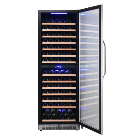 EdgeStar 24 Inch Wide 141 Bottle Capacity Built-In or Free Standing Dual Zone Wine Cooler with Interior Lighting - CWR1552DZ - Wine Cooler City