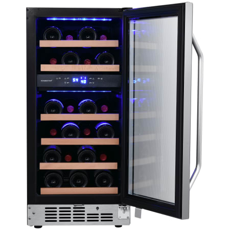 EdgeStar 15 Inch Wide 26 Bottle Built-In Dual Zone Wine Cooler with Reversible Door and LED Lighting - CWR263DZ - Wine Cooler City