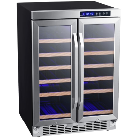 EdgeStar 24 Inch Wide 36 Bottle Built-In Wine Cooler with Dual Cooling Zones and French Doors - CWR362FD - Wine Cooler City