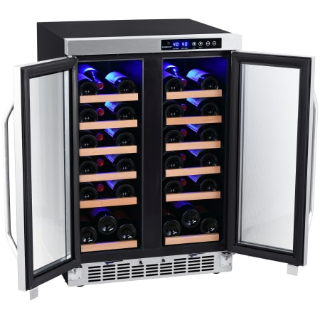 EdgeStar 24 Inch Wide 36 Bottle Built-In Wine Cooler with Dual Cooling Zones and French Doors - CWR362FD - Wine Cooler City