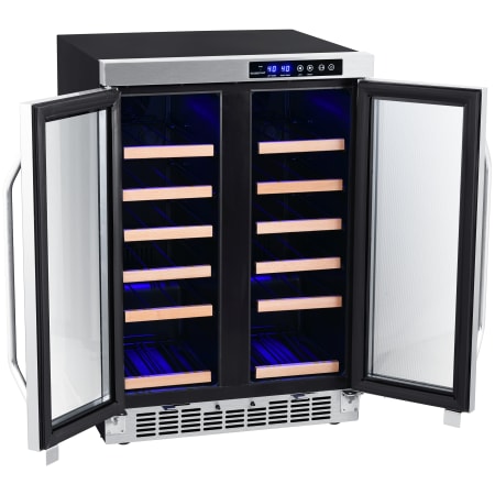 EdgeStar 24 Inch Wide 36 Bottle Built-In Wine Cooler with Dual Cooling Zones and French Doors - CWR362FD - Wine Cooler City