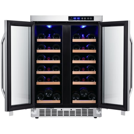 EdgeStar 24 Inch Wide 36 Bottle Built-In Wine Cooler with Dual Cooling Zones and French Doors - CWR362FD - Wine Cooler City