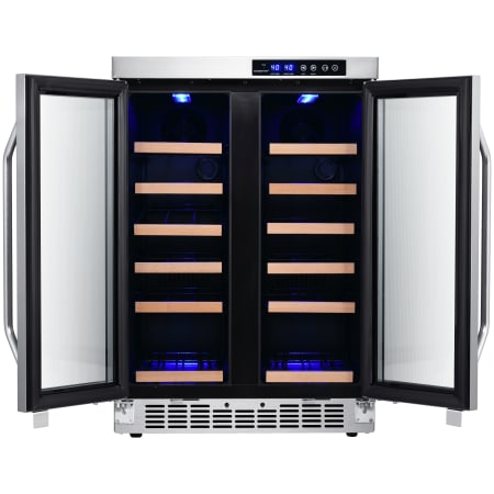 EdgeStar 24 Inch Wide 36 Bottle Built-In Wine Cooler with Dual Cooling Zones and French Doors - CWR362FD - Wine Cooler City