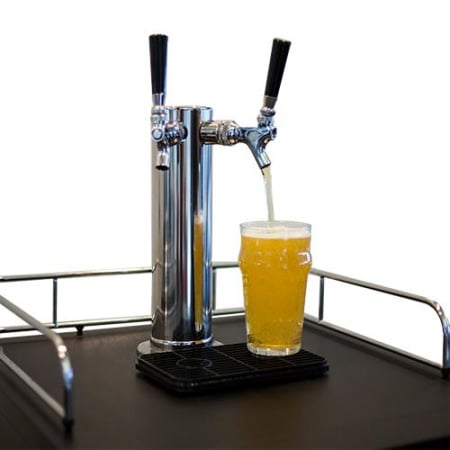 EdgeStar 20 Inch Wide Dual Tap Kegerator with Kegs with Home Brew Taps and Ultra Low Temp - KC2000SSTWINHBKG