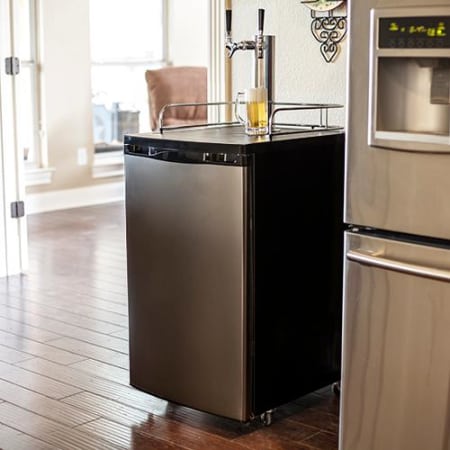 EdgeStar 20 Inch Wide Dual Tap Kegerator with Kegs with Home Brew Taps and Ultra Low Temp - KC2000SSTWINHBKG