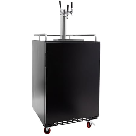 EdgeStar 24 Inch Wide Triple Tap Kegerator for Full Size Kegs with Electronic Control Panel - KC7000BLTRIP - Wine Cooler City
