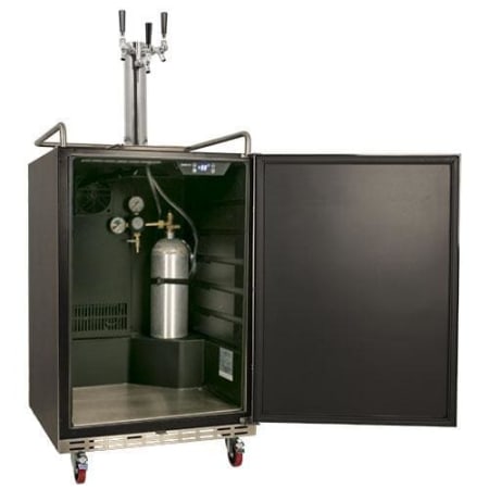 EdgeStar 24 Inch Wide Triple Tap Kegerator for Full Size Kegs with Electronic Control Panel - KC7000BLTRIP - Wine Cooler City