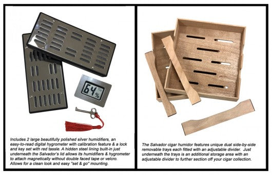 Prestige Import Group Salvador Dual Tray Desk Cigar Humidor