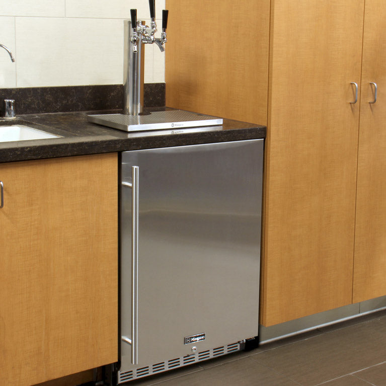 Kegco 24" Wide Cold Brew Coffee Single Tap All Stainless Steel Outdoor Built-In Right Hinge Kegerator Model - ICHK38SSU-1 - Wine Cooler City