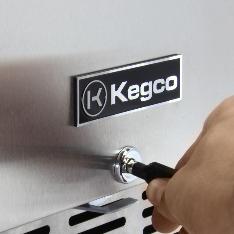 Kegco 24" Wide Cold Brew Coffee Triple Tap All Stainless Steel Outdoor Built-In Right Hinge Kegerator - ICHK38SSU-3 - Wine Cooler City