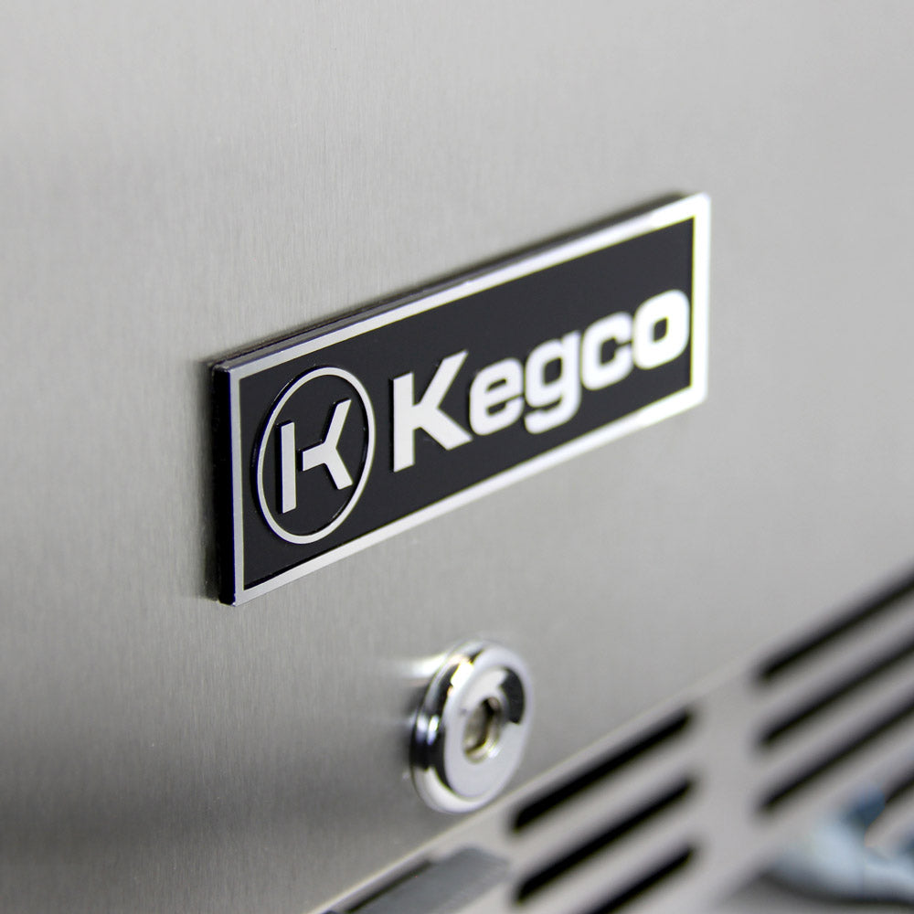 Kegco 24" Wide Single Tap Stainless Steel Commercial Built-In Left Hinge Kegerator with Kit - HK38BSC-L-1 - Wine Cooler City