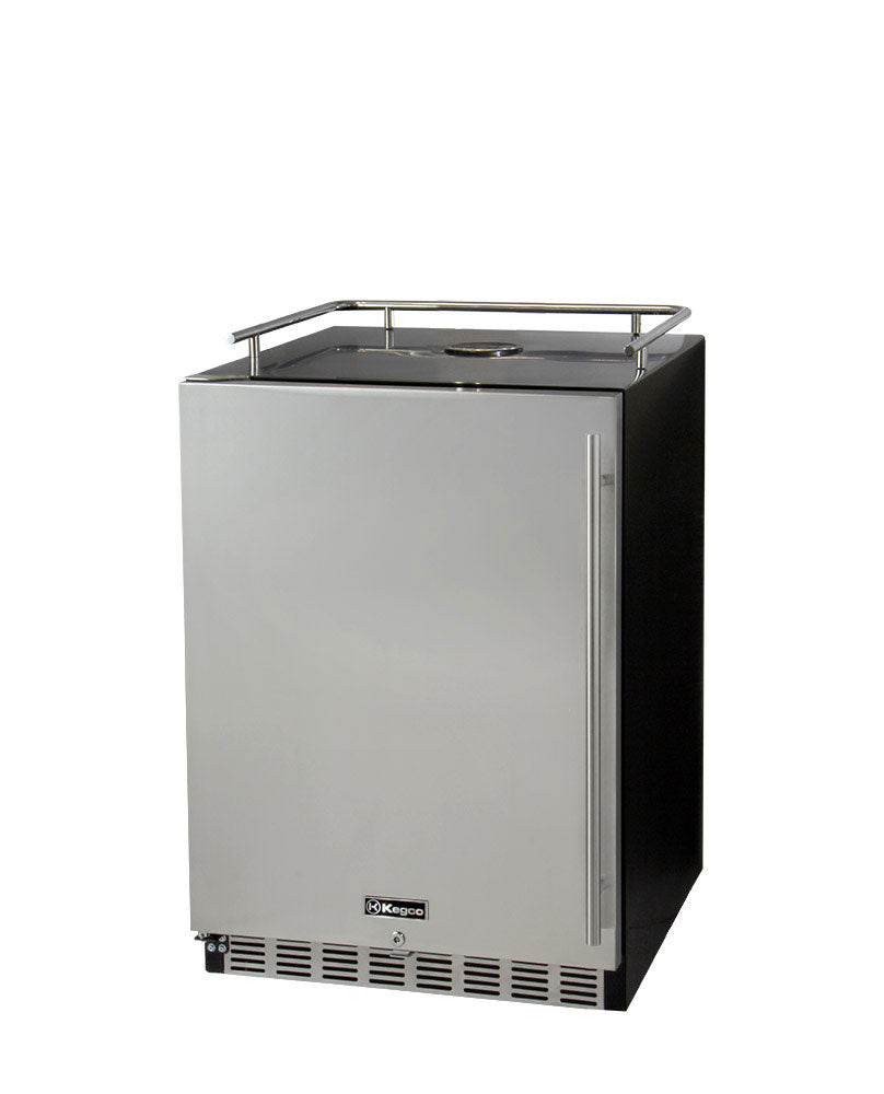 Kegco 24" Wide Stainless Steel Commercial Built-In Left Hinge Kegerator - Cabinet Only - HK-38-BS-L