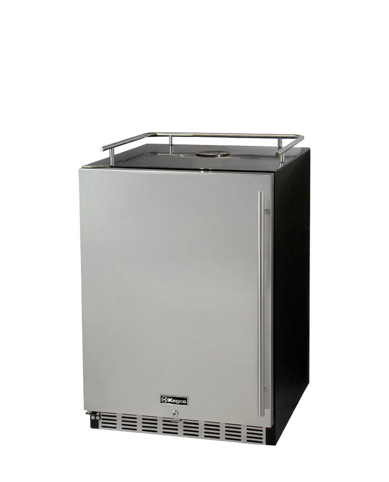 Kegco 24" Wide Stainless Steel Commercial Built-In Left Hinge Kegerator - Cabinet Only - HK-38-BS-L