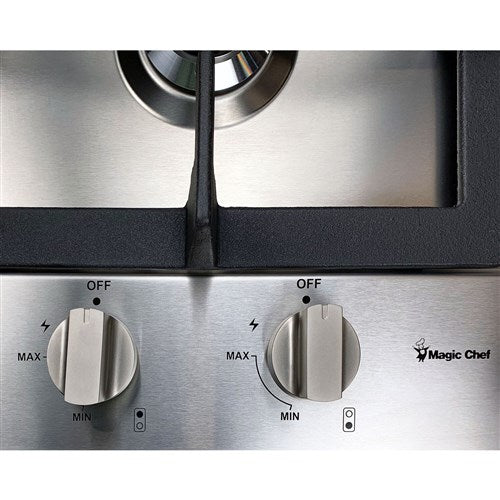 Magic Chef 12" Built-In Gas Cooktop - 2 Burners - Stainless - MCSCTG12S