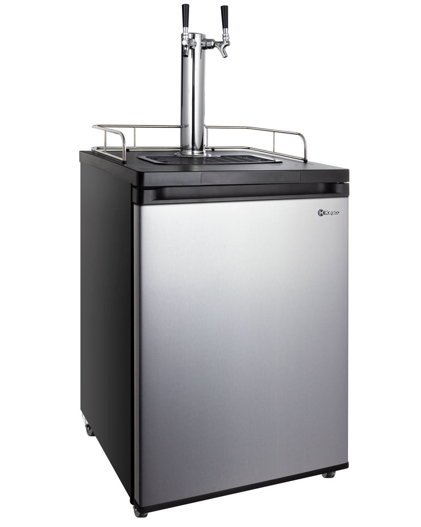 Kegco 24" Wide Cold Brew Coffee Dual Tap Stainless Steel Kegerator - ICK20S-2NK - Wine Cooler City
