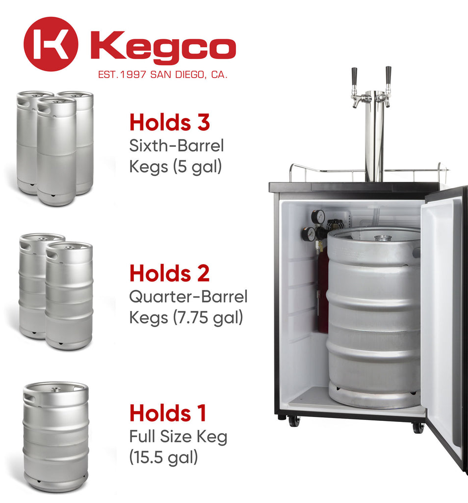 Kegco 24" Wide Cold Brew Coffee Dual Tap Stainless Steel Kegerator - ICK20S-2NK - Wine Cooler City