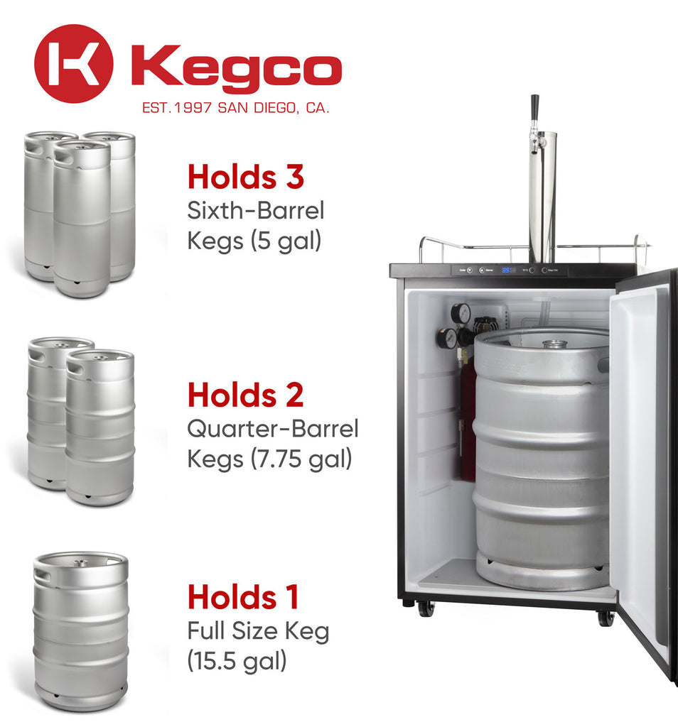 Kegco 24" Wide Kombucha Single Tap Stainless Steel Kegerator - KOM30S-1NK - Wine Cooler City