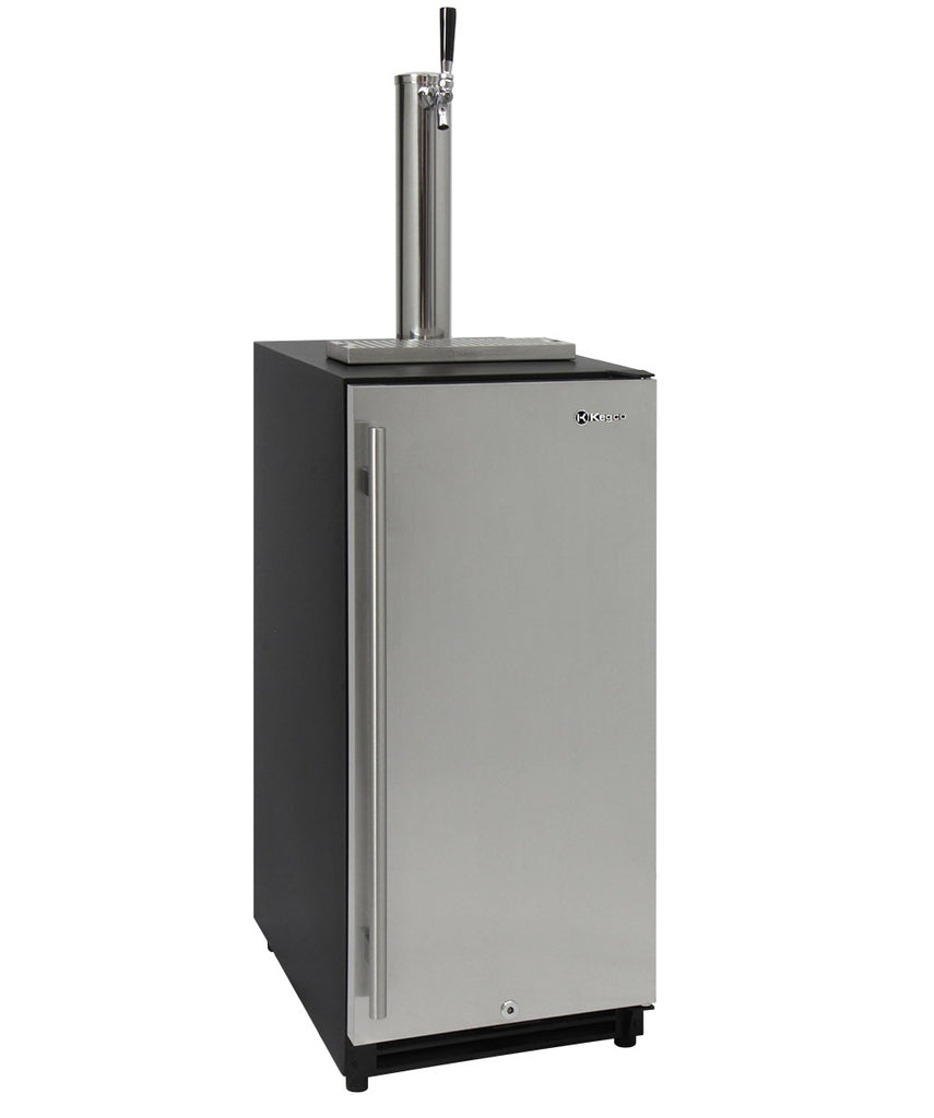 Kegco 15" Wide Single Tap Stainless Steel Built-In Right Hinge Kegerator - VSK-15SR20