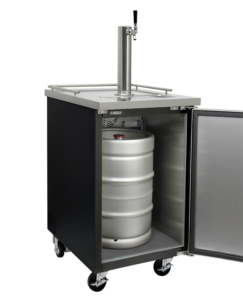 Kegco 24" Wide Single Tap Commercial Black Kegerator - XCK-1B