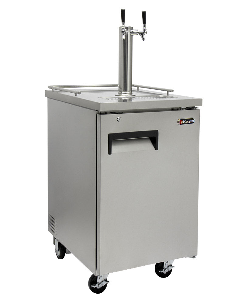 Kegco 24" Wide Kombucha Dual Tap All Stainless Steel Commercial Kegerator - KOMC1S-2