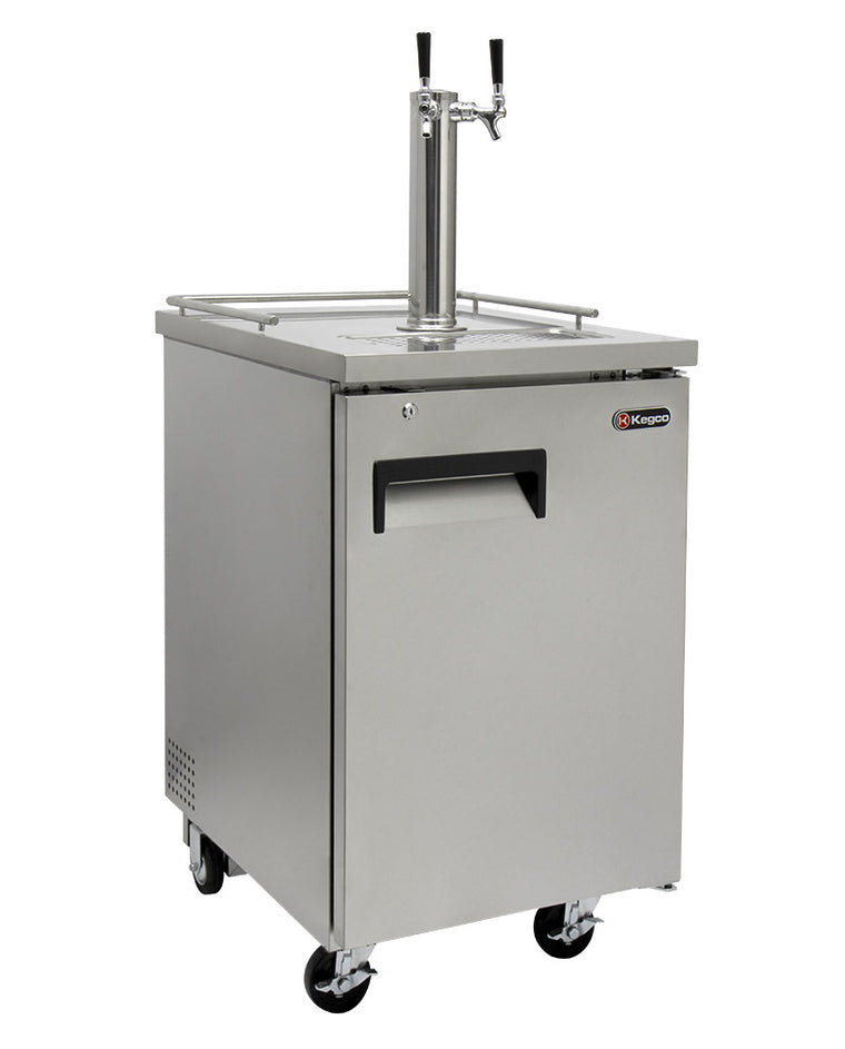 Kegco 24" Wide Cold Brew Coffee Dual Tap All Stainless Steel Commercial Kegerator - ICXCK-1S-2