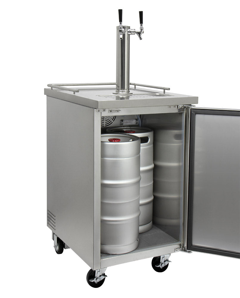 Kegco 24" Wide Kombucha Dual Tap All Stainless Steel Commercial Kegerator - KOMC1S-2