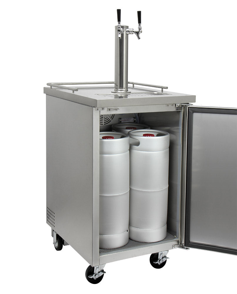 Kegco 24" Wide Kombucha Dual Tap All Stainless Steel Commercial Kegerator - KOMC1S-2