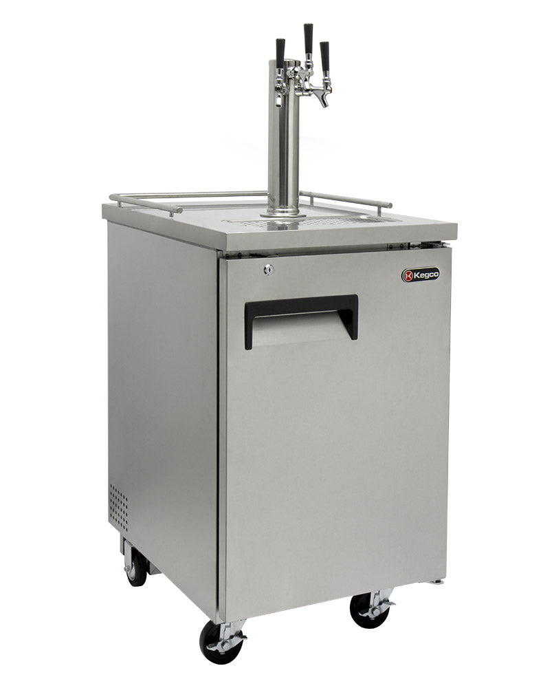 Kegco 24" Wide Homebrew Triple Tap All Stainless Steel Commercial Kegerator - HBK1XS-3